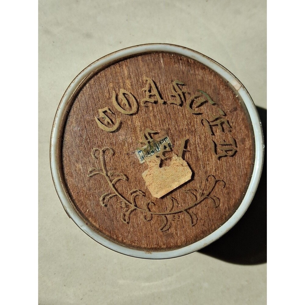 Vintage MCN Japan Acacia Wood and Cork Stackable Three Inch Coasters 6 Coasters